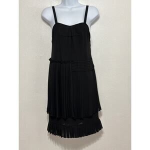 NWT SEE by Chloe made in Italy Dress 2 Black Sheer Pleated Overlay Whimsigoth